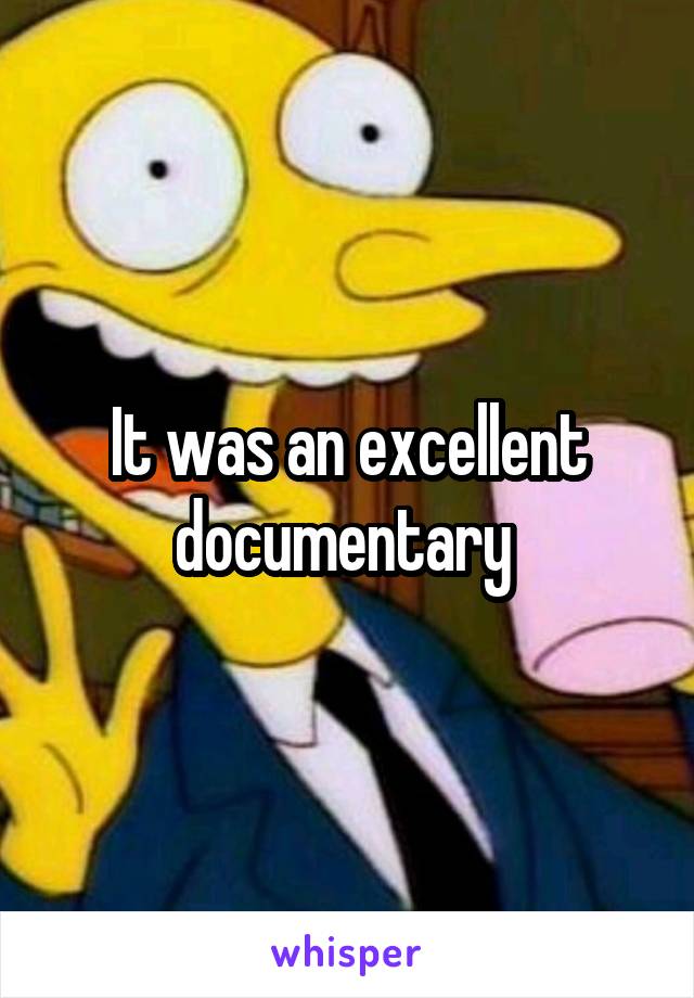 It was an excellent documentary 