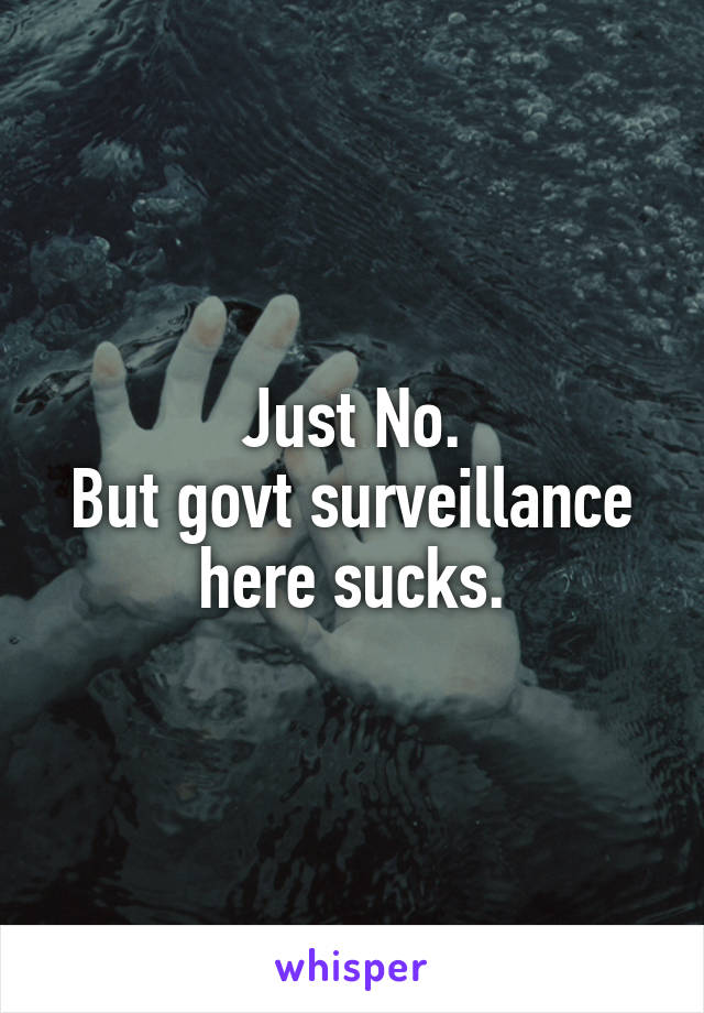 Just No.
But govt surveillance here sucks.