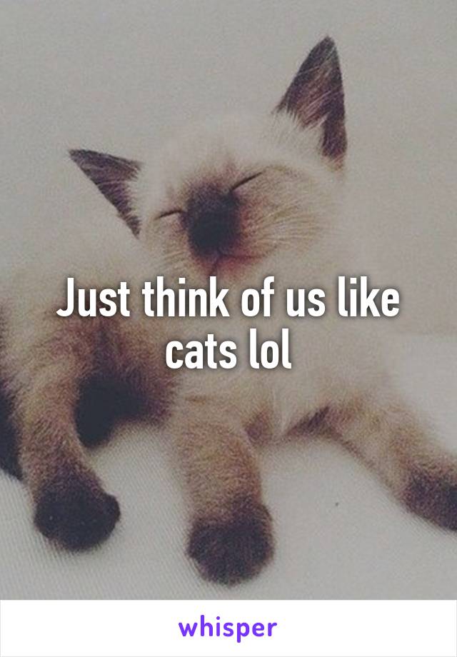 Just think of us like cats lol