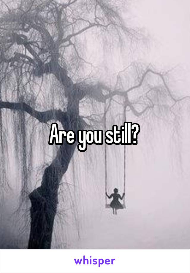 Are you still? 