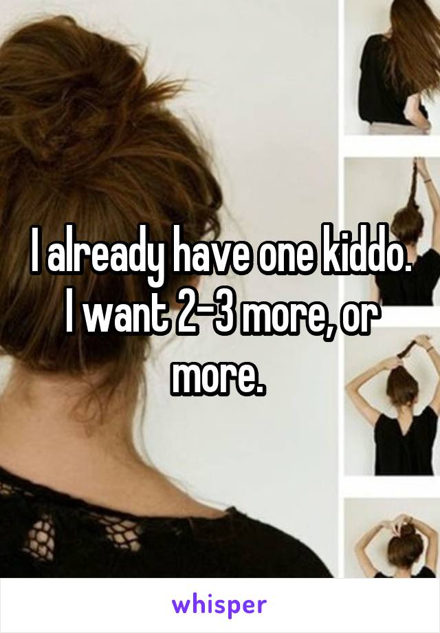 I already have one kiddo. I want 2-3 more, or more. 