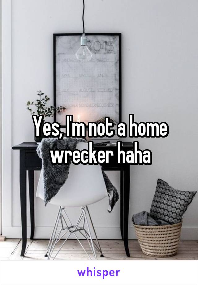 Yes, I'm not a home wrecker haha