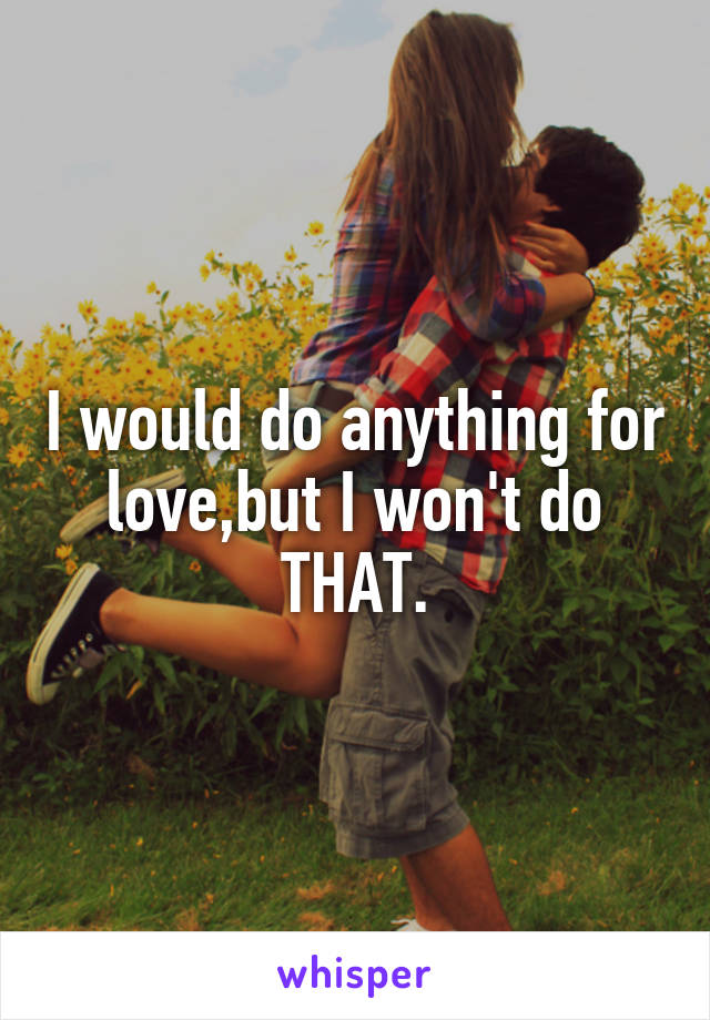 I would do anything for love,but I won't do THAT.