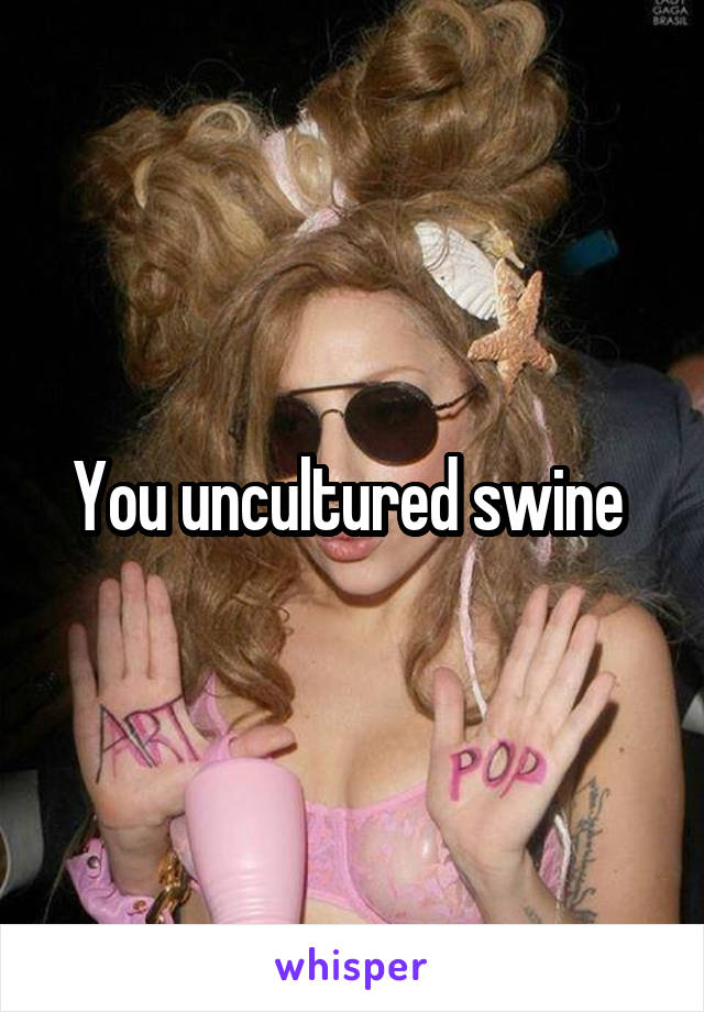 You uncultured swine 