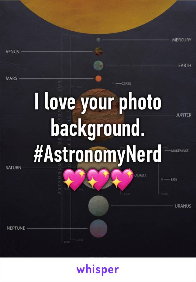 I love your photo background. 
#AstronomyNerd
💖💖💖