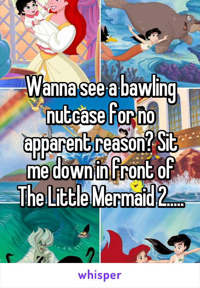Wanna see a bawling nutcase for no apparent reason? Sit me down in front of The Little Mermaid 2.....