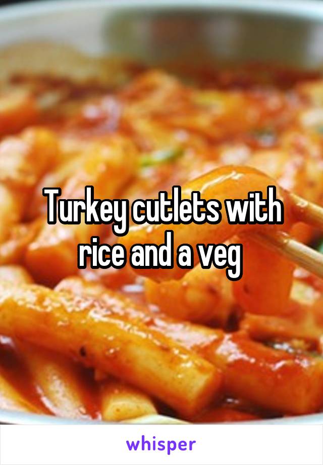 Turkey cutlets with rice and a veg 