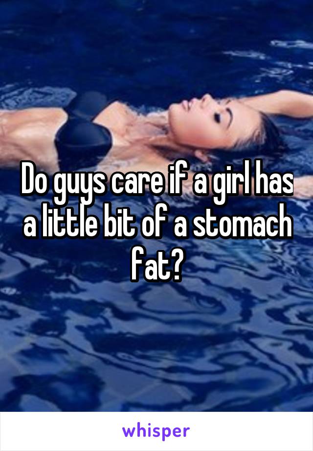 Do guys care if a girl has a little bit of a stomach fat?