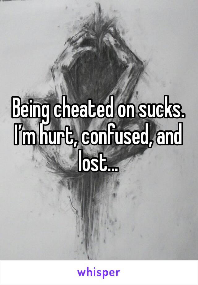 Being cheated on sucks. I’m hurt, confused, and lost...