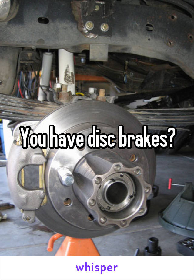 You have disc brakes?