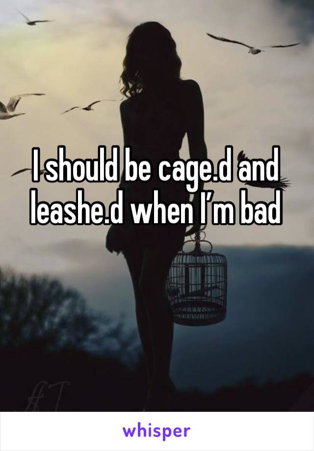 I should be cage.d and leashe.d when I’m bad 