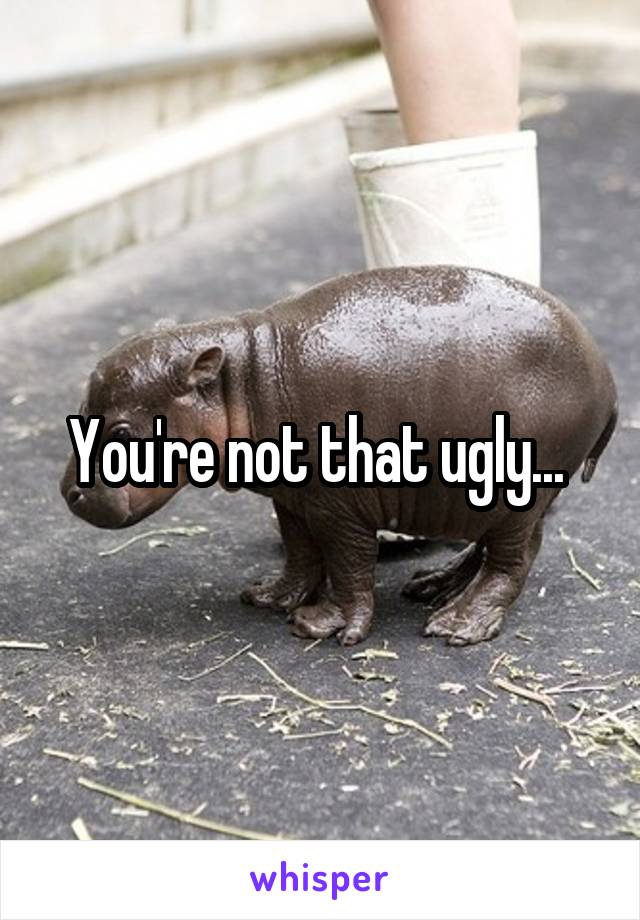 You're not that ugly... 