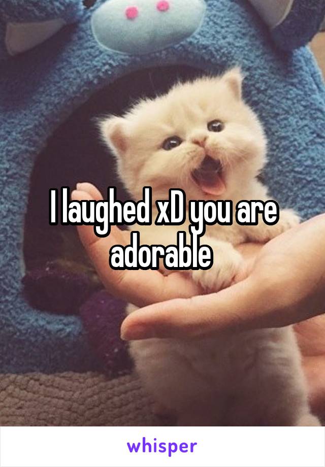 I laughed xD you are adorable 