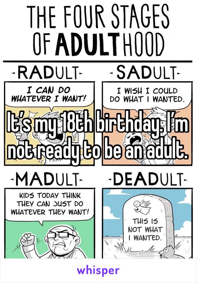 It’s my 18th birthday. I’m not ready to be an adult. 
