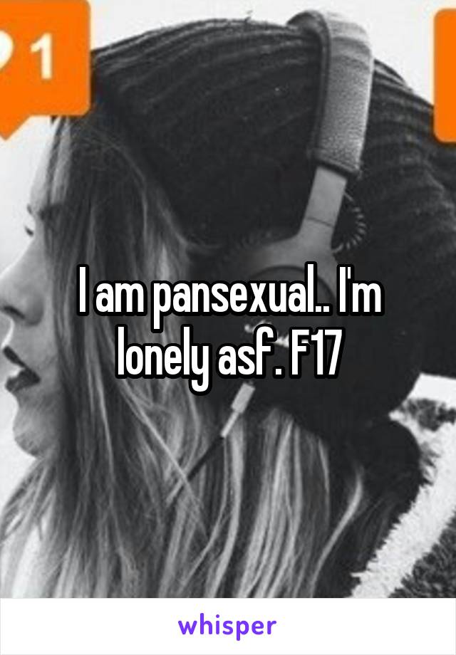 I am pansexual.. I'm lonely asf. F17
