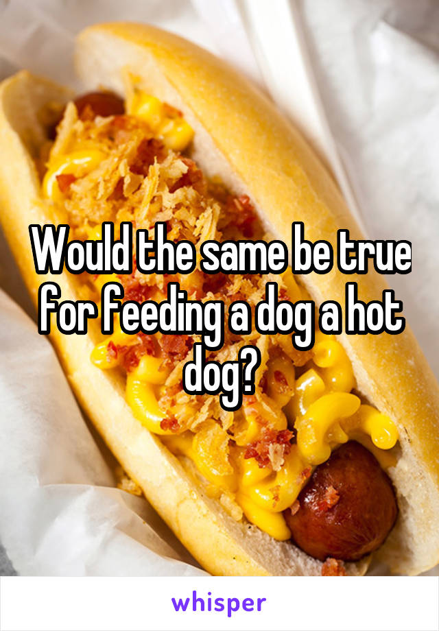 Would the same be true for feeding a dog a hot dog?