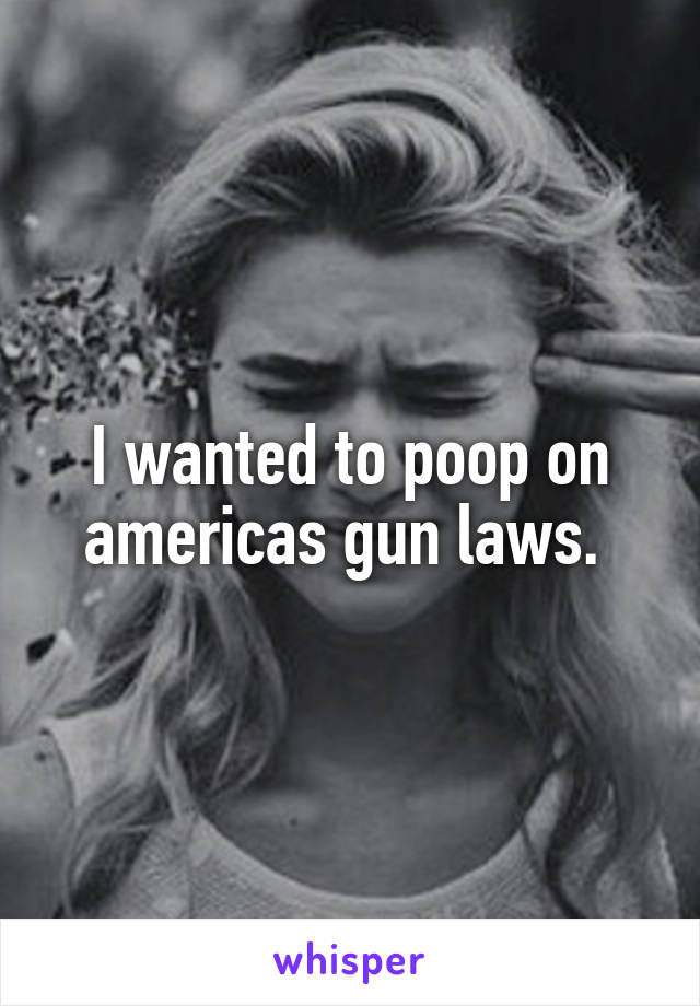 I wanted to poop on americas gun laws. 