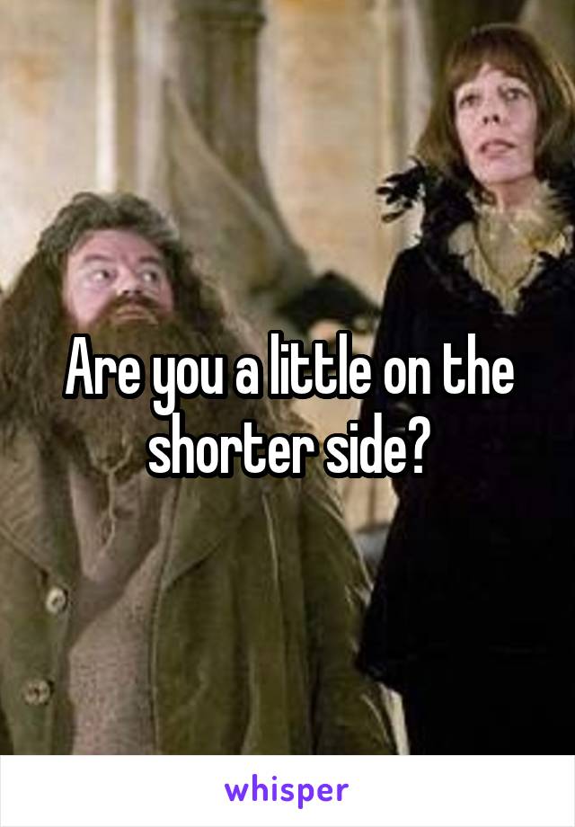 Are you a little on the shorter side?