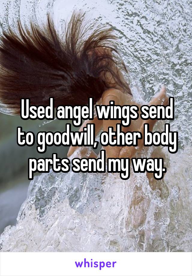 Used angel wings send to goodwill, other body parts send my way.
