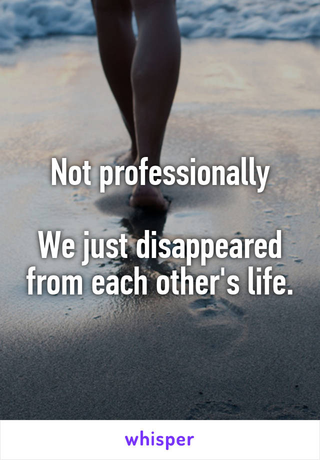 Not professionally

We just disappeared from each other's life.