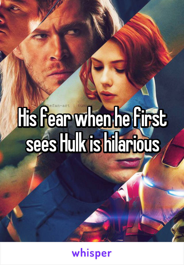 His fear when he first sees Hulk is hilarious