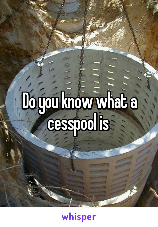 Do you know what a cesspool is 