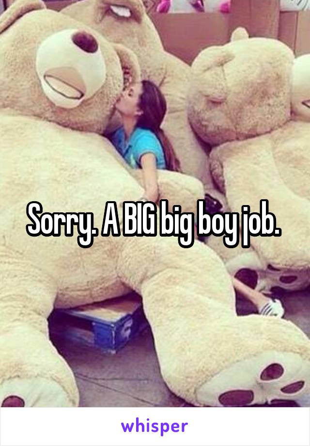 Sorry. A BIG big boy job. 