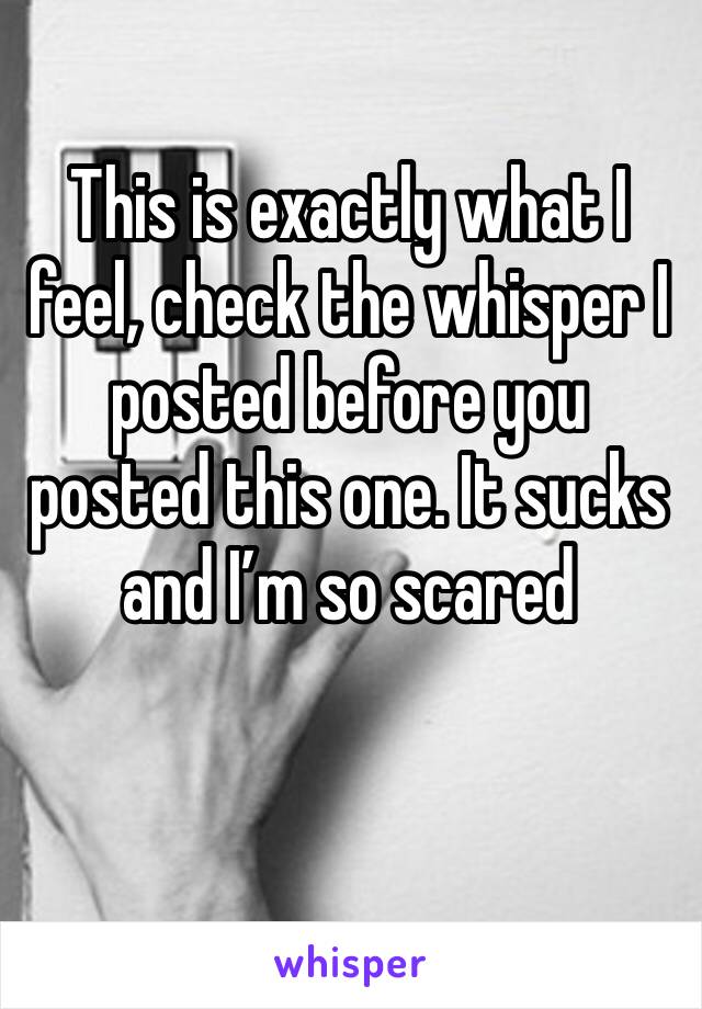This is exactly what I feel, check the whisper I posted before you posted this one. It sucks and I’m so scared 