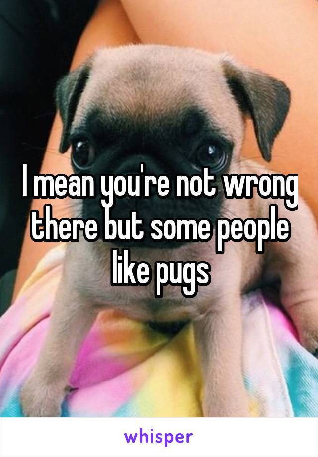 I mean you're not wrong there but some people like pugs