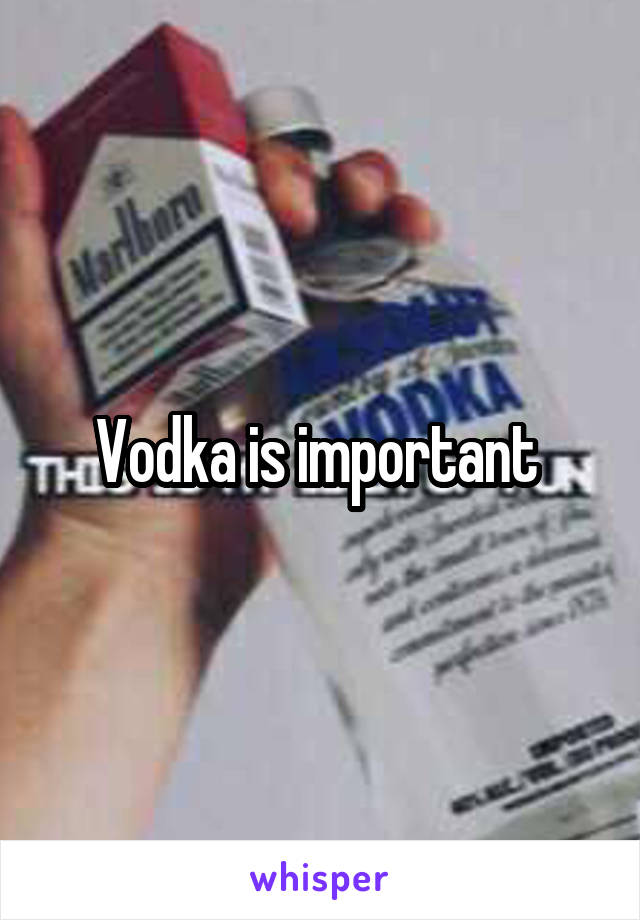 Vodka is important 