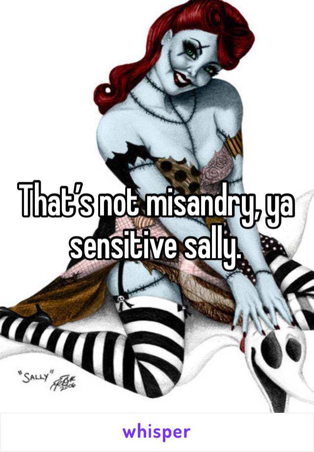 That’s not misandry, ya sensitive sally.