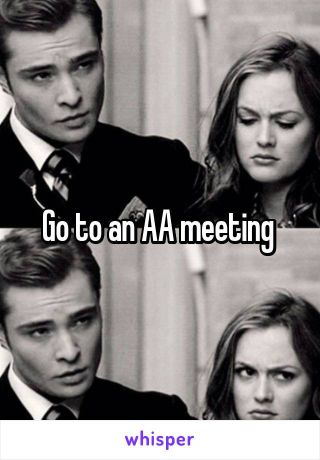 Go to an AA meeting 