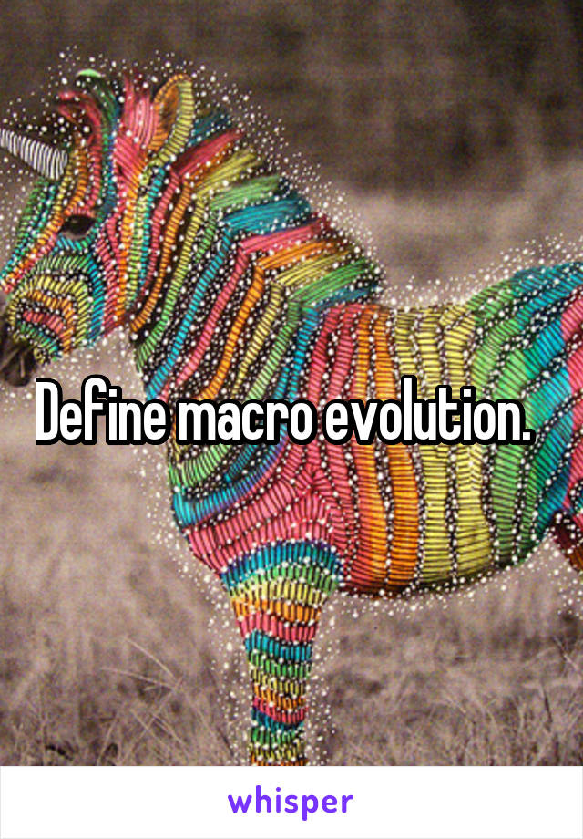 Define macro evolution.  