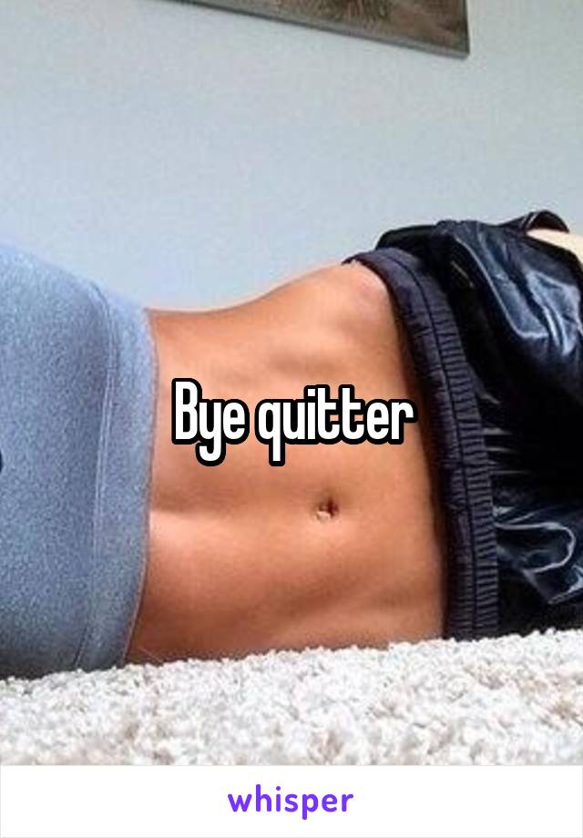 Bye quitter