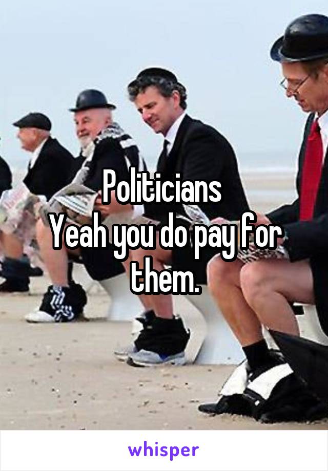 Politicians 
Yeah you do pay for them.