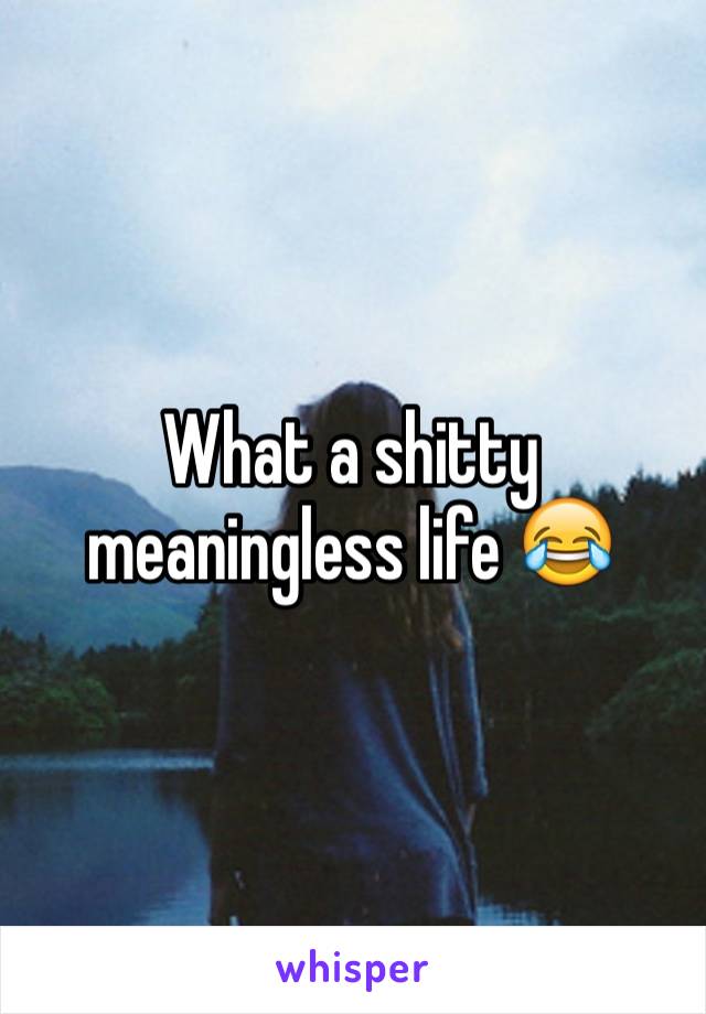 What a shitty meaningless life 😂