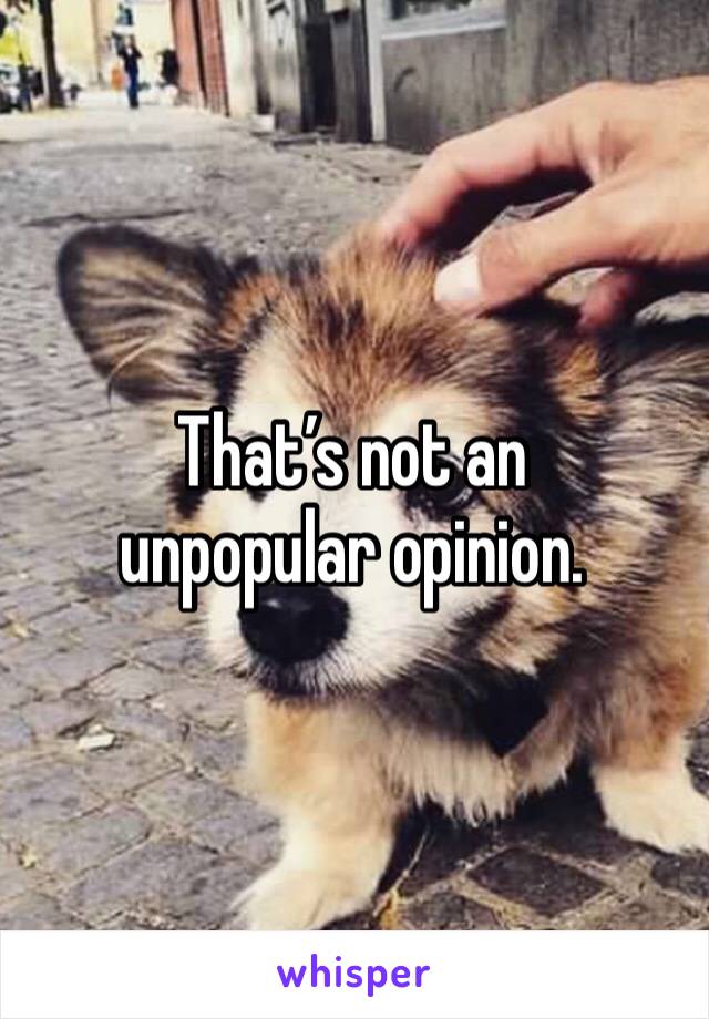 That’s not an unpopular opinion. 