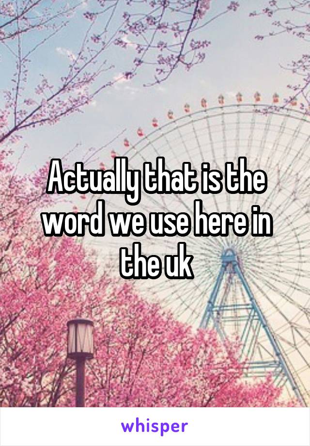 Actually that is the word we use here in the uk