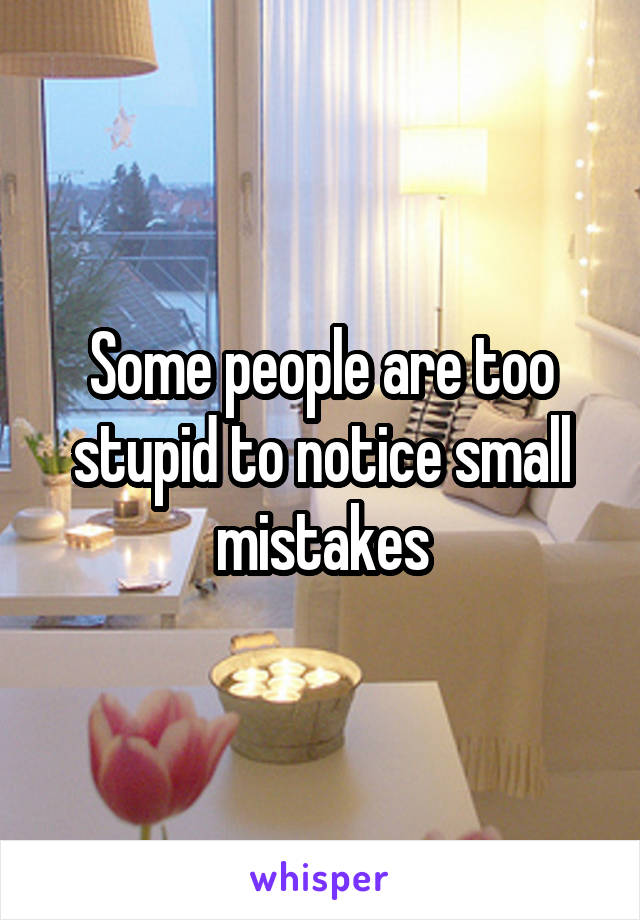 Some people are too stupid to notice small mistakes