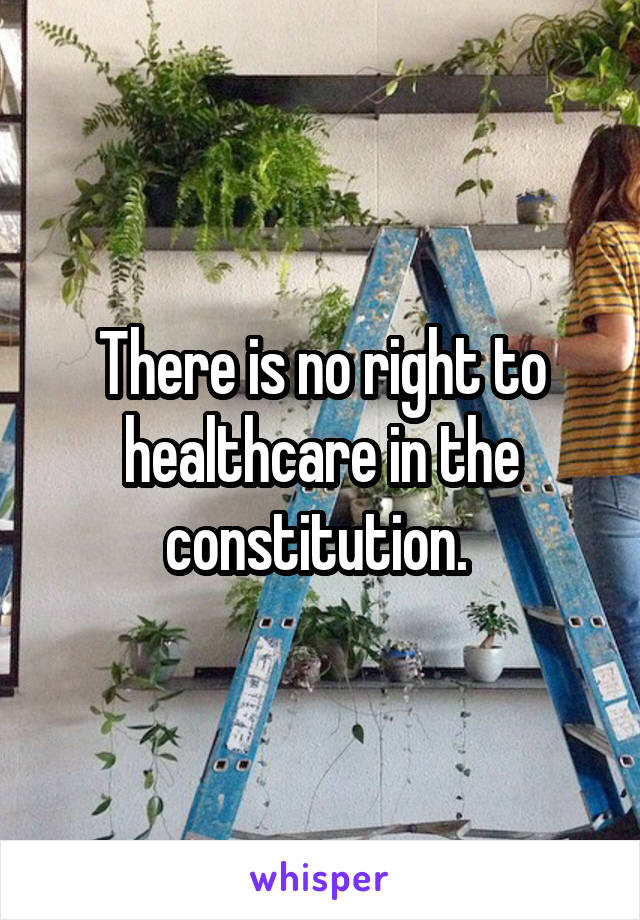 There is no right to healthcare in the constitution. 