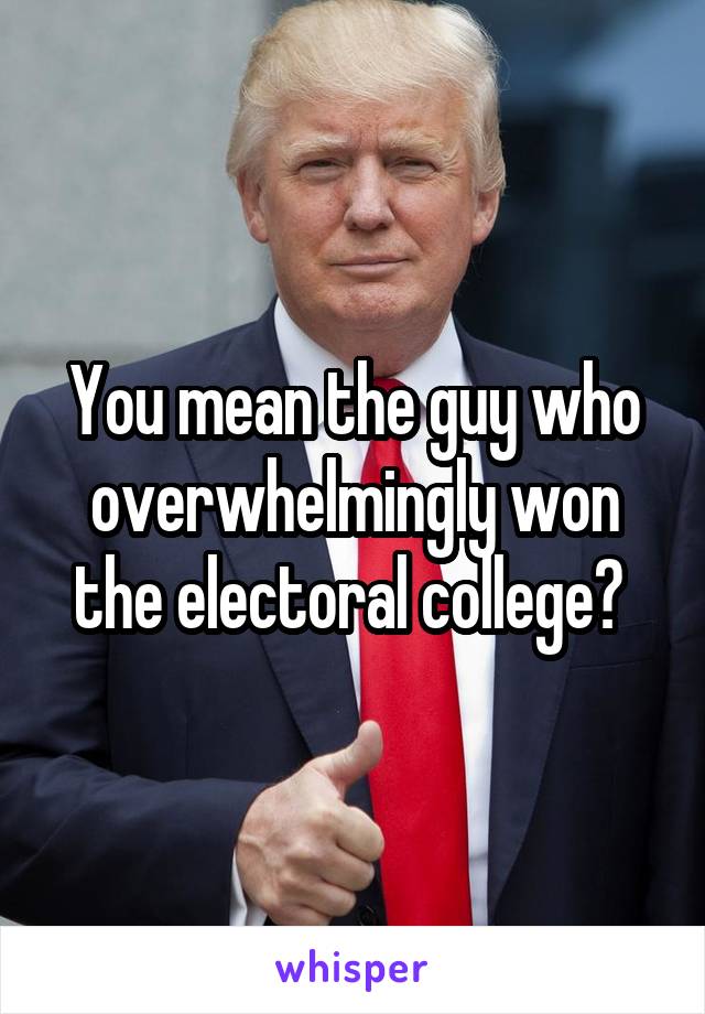 You mean the guy who overwhelmingly won the electoral college? 