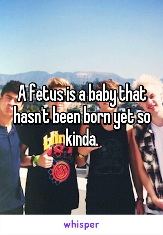 A fetus is a baby that hasn't been born yet so kinda.