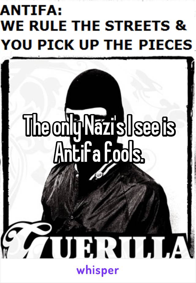 The only Nazi's I see is Antifa fools.