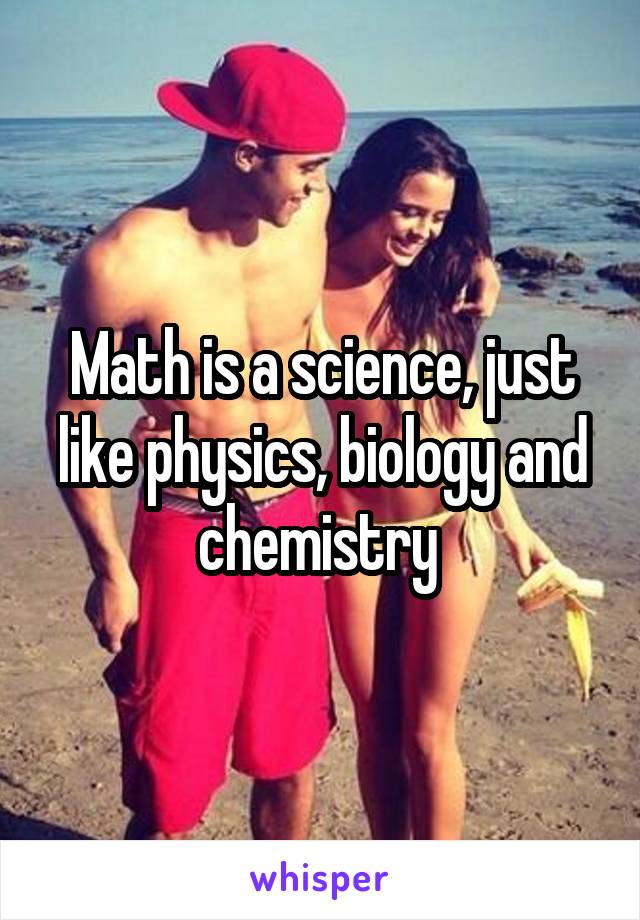 Math is a science, just like physics, biology and chemistry 