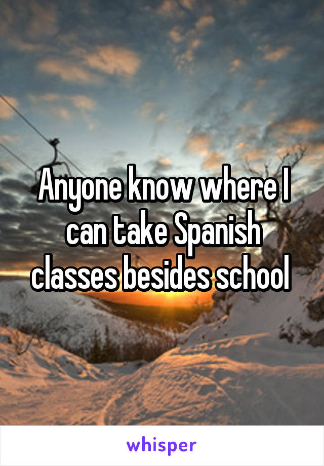 Anyone know where I can take Spanish classes besides school 