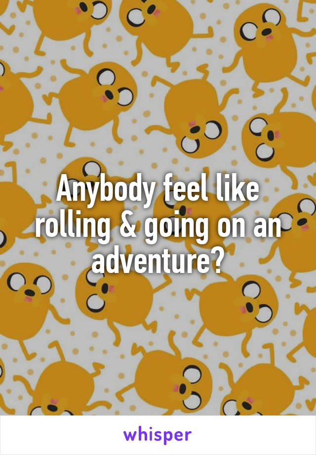 Anybody feel like rolling & going on an adventure?