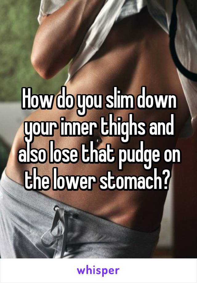 How do you slim down your inner thighs and also lose that pudge on the lower stomach? 
