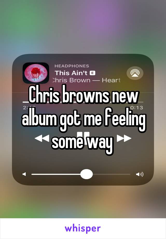 Chris browns new album got me feeling some way 