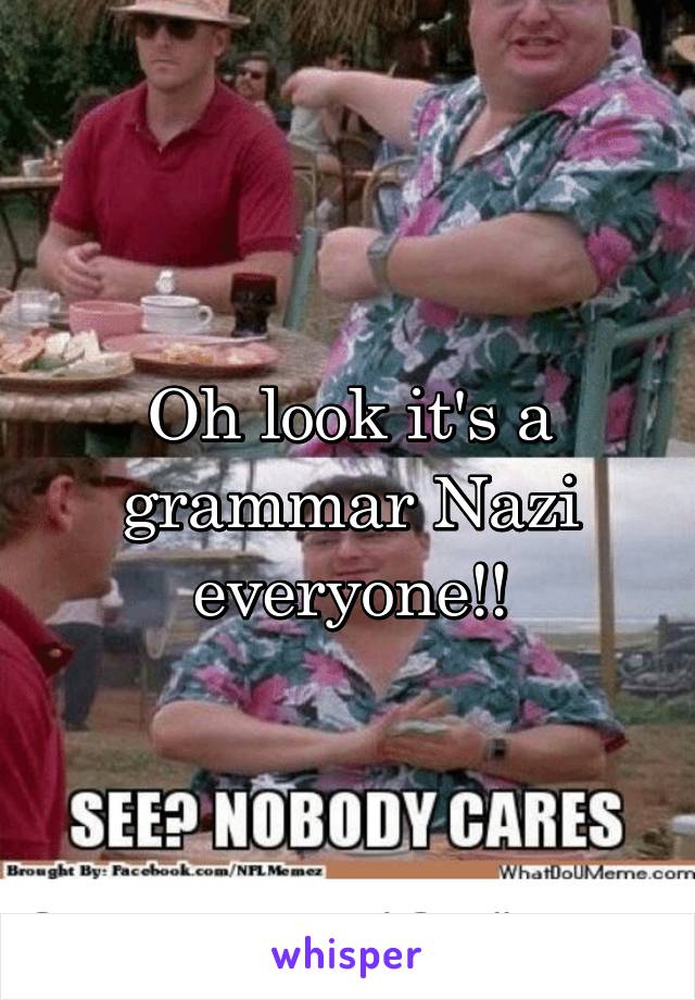 Oh look it's a grammar Nazi everyone!!