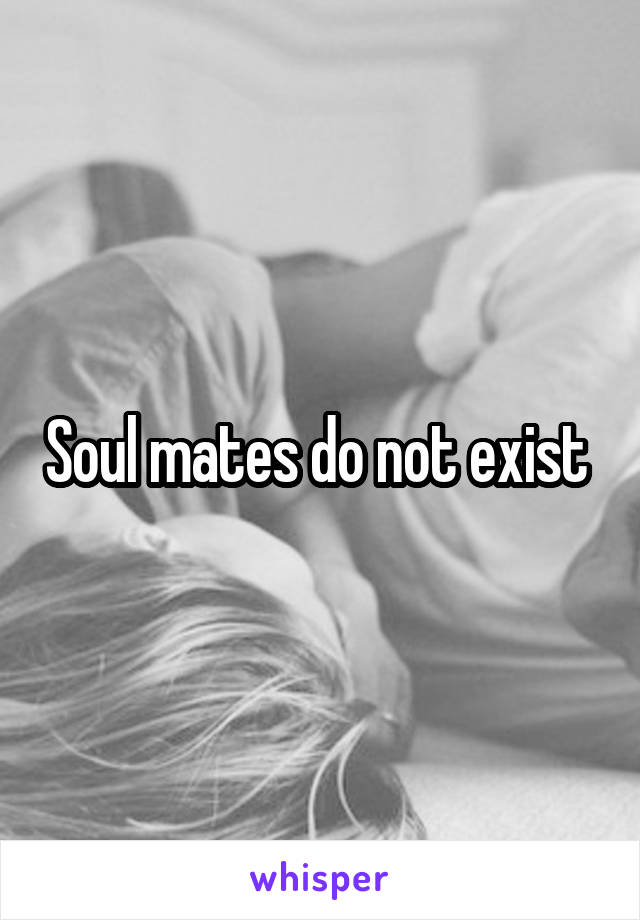 Soul mates do not exist 